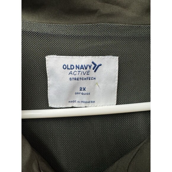 Old Navy Rain Jacket Womens 2X Green Full Zip Mock Neck Mesh Lining Windbreaker - Picture 2 of 11